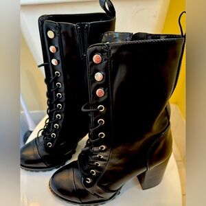 Black lace up boots